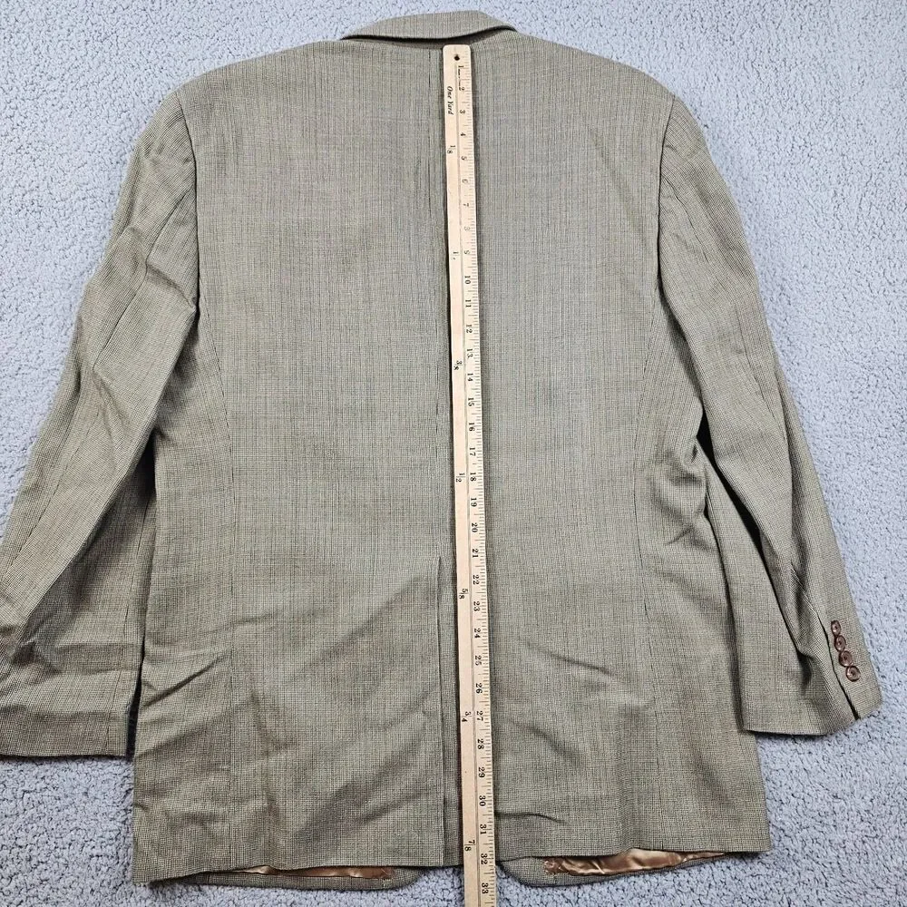 Ralph Ralph Lauren Blazer Jacket Mens 42L Tan Silk Wool Blend Sport Coat